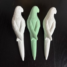 Lote de 3 placas de estatueta de cerâmica para pássaros papagaio 12" estilo vintage Tiki comprar usado  Enviando para Brazil