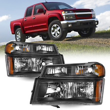 Conjunto de faróis pretos Chevy Colorado GMC Canyon 2004-2012 + lâmpadas de para-choque comprar usado  Enviando para Brazil