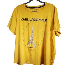 Camiseta Karl Lagerfeld Paris Torre Eiffel com strass enfeitada 2X amarela comprar usado Camiseta Karl Lagerfeld Paris Torre Eiffel com strass enfeitada 2X amarela comprar usado  Enviando para Brazil