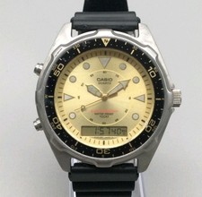 Relógio Casio Arnie masculino 44 mm prata tom dourado mostrador 1374 AMW-320D precisa de bateria  comprar usado  Enviando para Brazil