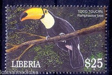 Libéria 2001 MNH, Toco Tucano, Encontrado na América do Sul   comprar usado  Enviando para Brazil