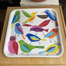 Bandeja cuadrada para servir pájaros Ikea melamina búho periquito colibríes 13" x 13" segunda mano  Embacar hacia Argentina