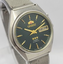 Relógio masculino vintage ORIENT cristal 3 estrelas automático 0S469C310B dia/data comprar usado  Enviando para Brazil