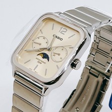 Relógio masculino Casio MTP-M305D-9AV fase da lua quartzo mostrador dourado analógico do Japão, usado comprar usado  Enviando para Brazil