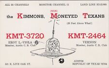 Cartão postal rádio CB QSL quadrinhos Eroy L Viola Vernon Kimmons década de 1960 Austin Texas, usado comprar usado  Enviando para Brazil