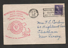 EUA #807 Worcester, Massachusetts, cancelamento de slogan de máquina. capa cachet centenária 1948 comprar usado  Enviando para Brazil