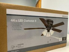 Usado, Clarkston II 44 pol. Ventilador de teto LED interno bronze polido lubrificado com kit de luz comprar usado  Enviando para Brazil
