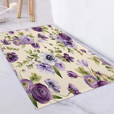 Tapete botânico roxo rosa floral bege tapete tapete quarto tapetes de sala de estar comprar usado  Enviando para Brazil