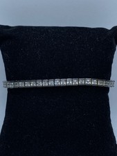 Pulseira de tênis prata esterlina elos quadrados CZ 12,1 g, usado comprar usado  Enviando para Brazil