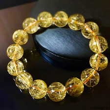 Pulsera de cristal rutilado dorado para hombre anillo único rutilo cabello amarillo cristal segunda mano  Embacar hacia Mexico