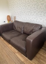 Leather sofa dark for sale  NOTTINGHAM