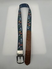 CINTO REVERSÍVEL DOC MURPHY AZUL MULTICOLORIDO FESTA LONA MARROM CROCS EM RELEVO, usado comprar usado  Enviando para Brazil