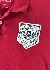 Camisas polo masculinas grandes de rugby Aeropostale 87 tecido vermelho logotipo adesivo AERO comprar usado  Enviando para Brazil