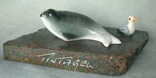 Vintage Tintagel Cornwall Souvenir Bonito Selo Bebê e Gaivota na Rocha comprar usado  Enviando para Brazil