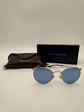 Óculos de sol Polo Ralph Lauren PH3114 9116/72 armação aviador dourada com lentes azuis, usado comprar usado  Enviando para Brazil
