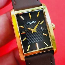 Relógio Citizen Tank mostrador preto caixa dourada couro marrom 1012-S097754 comprar usado  Enviando para Brazil