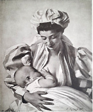 MADRE LACTANTE CHARLES GIRON Impresión Litográfica de la Obra de Arte C1903 segunda mano  Embacar hacia Mexico