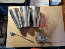 Usado, Copo, colher e filtro mistos de aço inoxidável 6 peças para bebidas coquetel GC comprar usado  Enviando para Brazil