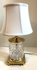 Abajur de cristal Waterford 12" Lismore cano de biscoito e sombra assinado 18" com sombra comprar usado  Enviando para Brazil