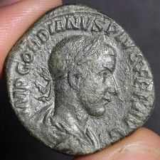 Moeda de bronze Gordian III Sestertius antigo Império Romano 241 d.C. Libertas Roma comprar usado  Enviando para Brazil