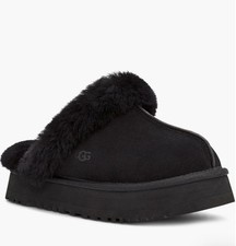 Novo com etiquetas! Chinelo UGG Disquette (Feminino) em camurça preta tamanho 6 Original 120$ comprar usado  Enviando para Brazil