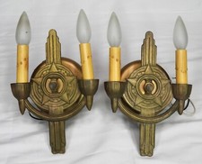 Par de 2 luminárias de metal fundido antigas art déco estrela arandela de parede comprar usado  Enviando para Brazil