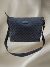 Bolsa de ombro GUCCI GG de lona bolsa tiracolo couro preta autêntica comprar usado  Enviando para Brazil