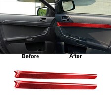 6 peças acabamento de tampa de painel de porta de fibra de carbono vermelho para Mitsubishi Lancer 2008-2015 comprar usado  Enviando para Brazil