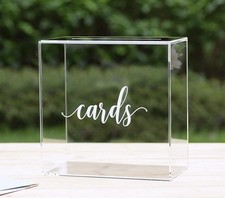 Caixa de cartão de acrílico transparente com slot grosso faça você mesmo caixa de casamento estampa branca em branco grande  comprar usado  Enviando para Brazil
