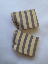 ANTIGOS PUNHOS MASCULINOS DE LINHO LISTRADO AZUL + BRANCO DA DÉCADA DE 1920 PARA CAMISA comprar usado  Enviando para Brazil