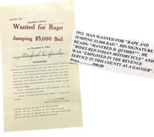 1912 wanted poster for sale  Spring Lake