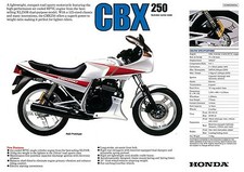 Folheto HONDA CBX250 1985 catálogo de vendas de motocicletas REPRO comprar usado  Enviando para Brazil