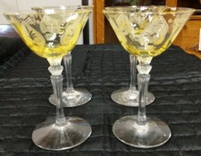 Fostoria Trojan Topázio Amarelo Vintage Licor/Coquetel Copo 5 1/4" conjunto de 4 comprar usado  Enviando para Brazil