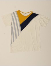 Camiseta feminina GIO GUERRERI Reino Unido 16 grande branca colorblock algodão BX05 comprar usado  Enviando para Brazil