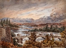 PAISAGEM PAU FRANÇA Pintura em Aquarela Antiga c1863 GRAND TOUR DO SÉCULO 19 comprar usado  Enviando para Brazil