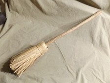 Canudo vintage feito à mão 25" vassoura raspada cabo galho lareira cabine chique comprar usado  Enviando para Brazil