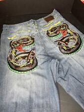 Shorts jeans bordado cobra masculino 38 Y2K Ed Hardy por Christian Audigier comprar usado  Enviando para Brazil