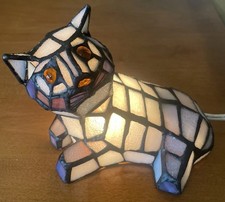 Usado, Lâmpada decorativa vintage estilo Tiffany para gato vidro fosco luz noturna 5,5” X 7” comprar usado  Enviando para Brazil