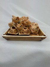 Conjunto de Condimentos de Cerâmica Colecionável para Porcos Trinket Estátuas Bandeja Rosa 5 Tampas Mini Porcos comprar usado  Enviando para Brazil