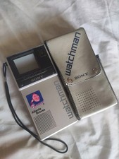  1984 SONY Watchman TV B&W FD-20A *ATLANTA BRAVES MISSING BATT. CAPA, funcionando!  comprar usado  Enviando para Brazil