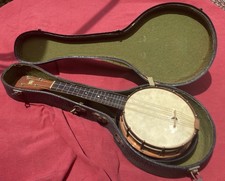1920s MELE B & J NY BANJO UKULELE BANJOLELE, corpo de cobre com ressonador com estojo comprar usado  Enviando para Brazil