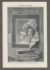 1906 PACKER'S TAR SOAP Magazine AD~Beautiful LITTLE GIRL~Youth's Companion XMAS comprar usado  Enviando para Brazil