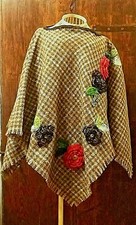Poncho quadri pesante usato  Firenze