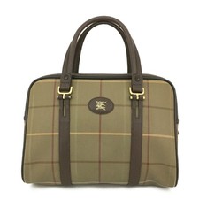 Usado, Bolsa de mão Burberrys cavalo xadrez logotipo lona Boston cáqui/7BG0585 comprar usado  Enviando para Brazil