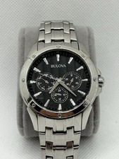 Pulseira masculina tom prata Bulova 96C107 41 mm caixa de aço inoxidável tom prata, usado comprar usado  Enviando para Brazil