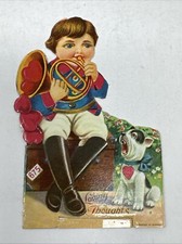 Vintage Menino dos Namorados Tocando Tuba Instrumento Musical Cachorro Cantando Cartão Alemanha comprar usado  Enviando para Brazil