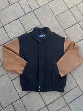 Jaqueta Pendleton Vintage Texas Long Horns Jaqueta Lã Couro Bombardeiro Isolada comprar usado  Enviando para Brazil