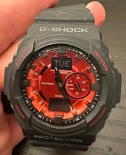 Relógio Casio G-Shock 5255 GA-150MF preto mostrador vermelho, nova bateria comprar usado  Enviando para Brazil