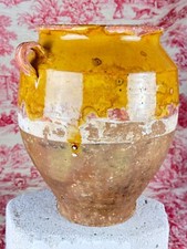 Antico Vaso A Zampa Terra Cotta Smalto Giallo Verde Ceramica Sud Ovest 19 ° comprar usado  Enviando para Brazil