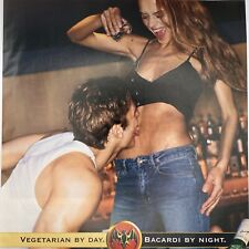 2001 Bacardi Rum IMPRESSÃO ANÚNCIO Tiros de umbigo Vegetariano de Dia Bacardi à Noite comprar usado  Enviando para Brazil